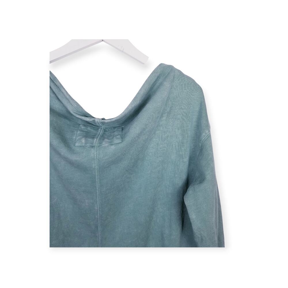 PILCRO Anthropologie Acid Wash "Donna" Boatneck Sweatshirt Marine #OB1196261 - L - Picture 6 of 9